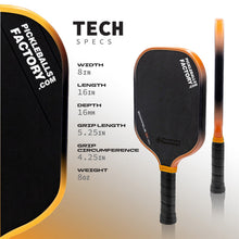 Load image into Gallery viewer, Gen 3 Propulsion Core Pickleball Paddle FACTORY-Thermoformed T700 16mm Design Pickleball Paddle PP Foam EVA Injected
