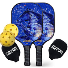 Carica l&#39;immagine nel visualizzatore di Gallery, Pickleball Paddle | Pickleball Rackets | Most Powerful Pickleball Paddle | SX0074 BLUE ART HORSE Pickleball Set for Pickleball Players Pro
