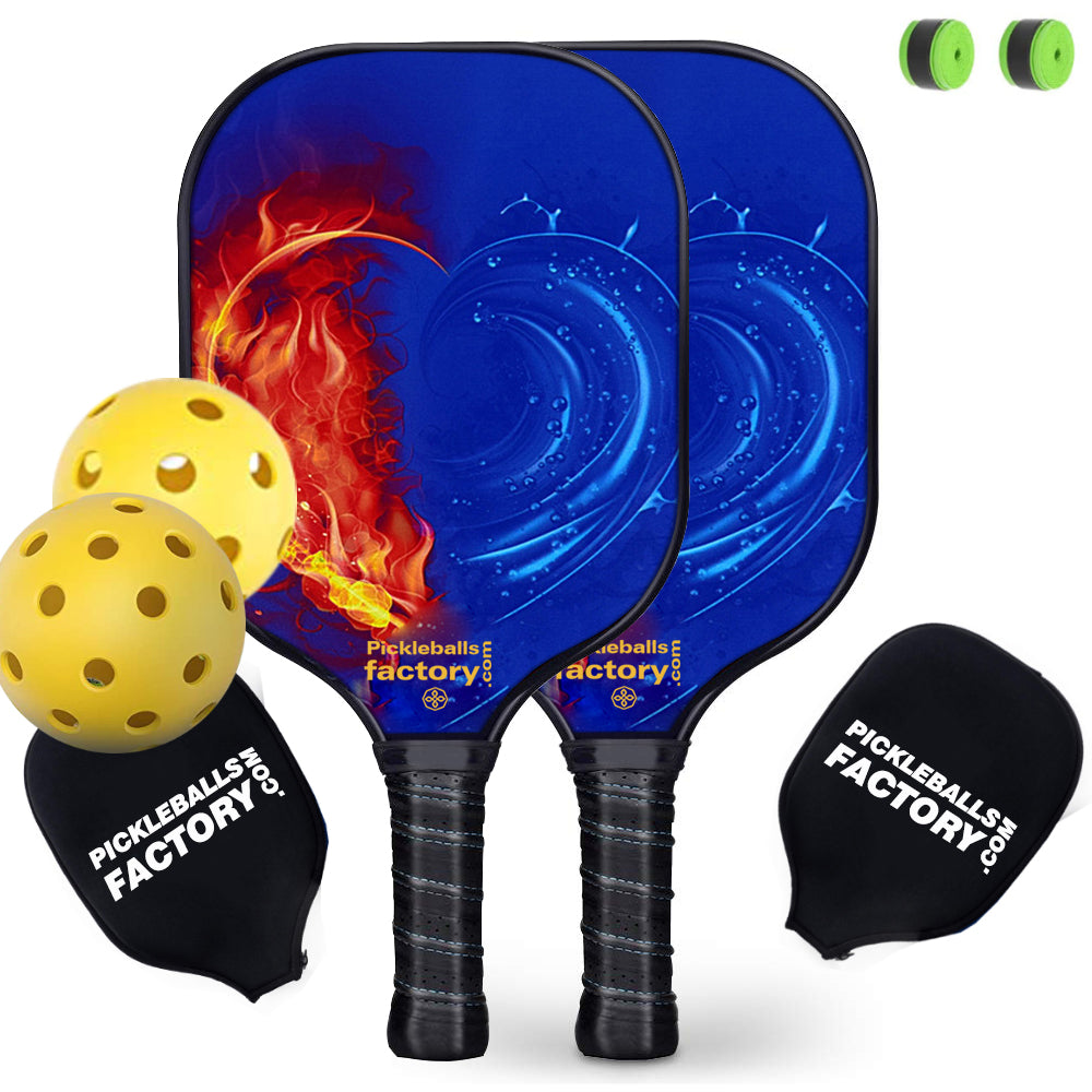 Pickleball Paddles | Pickleball Rackets | Best Place To Buy Pickleball Paddles | SX0073 RED FIRE BLUE HEART Pickleball Set for Pickleball Intermediate 