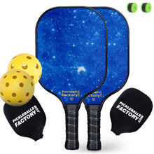 Carica l&#39;immagine nel visualizzatore di Gallery, Pickleball Set | Pickleball Paddles | Intermediate Pickleball Paddle | SX0063 BLUE STAR SKY Pickleball Set for Pickleball Court
