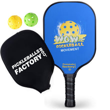 Load image into Gallery viewer, Pickleball Set | Pickleball Paddle | Best Pickleballs Driveway Games Pickleball Set | SX0004 Blue Wow Pickleball Paddle
