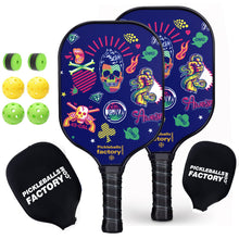 Carica l&#39;immagine nel visualizzatore di Gallery, Pickleball Paddles | Pickleball Near Me | Best Pickleball Paddle Under $100 | SX0011 Skull Pickleball Set for Store
