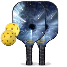 Cargar imagen en el visor de la galería, Pickleball Starter Set, PB00027 Black Hole Custom Pickleball Paddle , Pickleball Net Set Up
