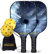 Carica l&#39;immagine nel visualizzatore di Gallery, Pickleball Starter Set, PB00027 Black Hole Custom Pickleball Paddle , Pickleball Net Set Up
