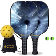 Load image into Gallery viewer, Pickleball Starter Set, PB00027 Black Hole Custom Pickleball Paddle , Pickleball Net Set Up
