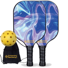 Load image into Gallery viewer, Pickleball Starter Set, PB00031 Blue Ripples Usapa Pickleball Paddles , Best Driveway Pickleball Set
