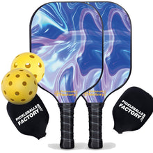 Load image into Gallery viewer, Pickleball Starter Set, PB00031 Blue Ripples Usapa Pickleball Paddles , Best Driveway Pickleball Set
