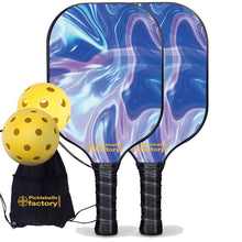 Load image into Gallery viewer, Pickleball Starter Set, PB00031 Blue Ripples Usapa Pickleball Paddles , Best Driveway Pickleball Set
