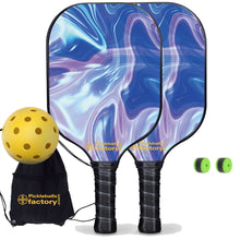 Carica l&#39;immagine nel visualizzatore di Gallery, Pickleball Starter Set, PB00031 Blue Ripples Usapa Pickleball Paddles , Best Driveway Pickleball Set
