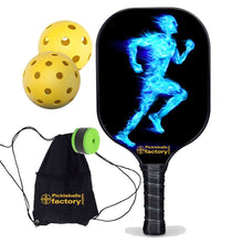 Carica l&#39;immagine nel visualizzatore di Gallery, Custom Pickleball Paddle , PB00038 Blue Fires Good Pickleball Paddles - Backyard Pickleball Court Cost Youth Pickleball
