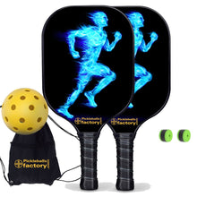 Carica l&#39;immagine nel visualizzatore di Gallery, Best Pickleball Set, PB00038 Blue Fires Custom Pickleball Paddle , Pickleball Sets On Sale
