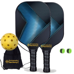 Pickleball Starter Set, PB0009 Hexagon Grids Usapa Pickleball Paddles , Portable Pickleball Set